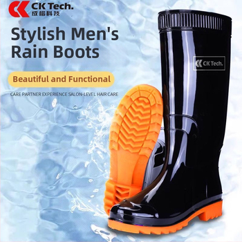 Unisex PVC lietaus batai, pramoniniai aukšti, neslidūs ir dėvėjimo atsparūs, vandeniui atsparūs ir kvėpuojantys, modelis CKF-718