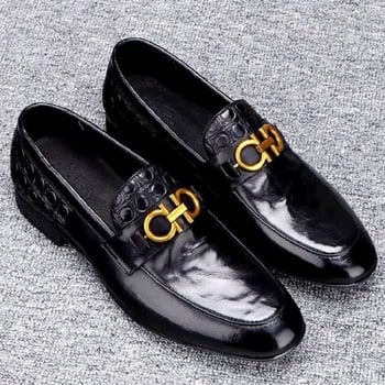 Férfi Slip-On Lóferek PU felsőrésszel, kerek orr, lapos sarok, PVC öntött talp