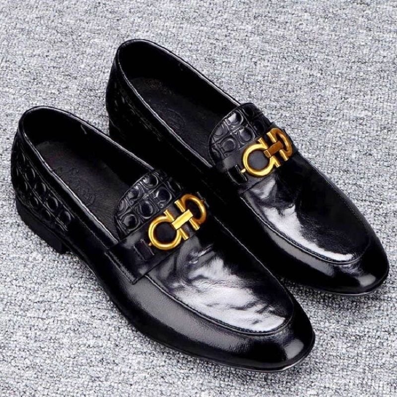 Férfi Slip-On Lóferek PU felsőrésszel, kerek orr, lapos sarok, PVC öntött talp