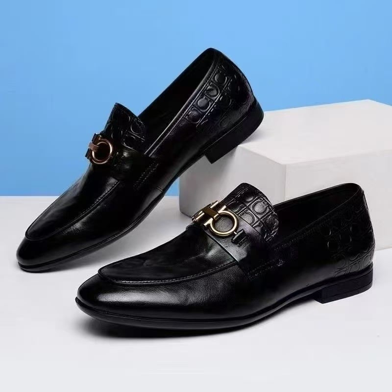 Férfi Slip-On Lóferek PU felsőrésszel, kerek orr, lapos sarok, PVC öntött talp