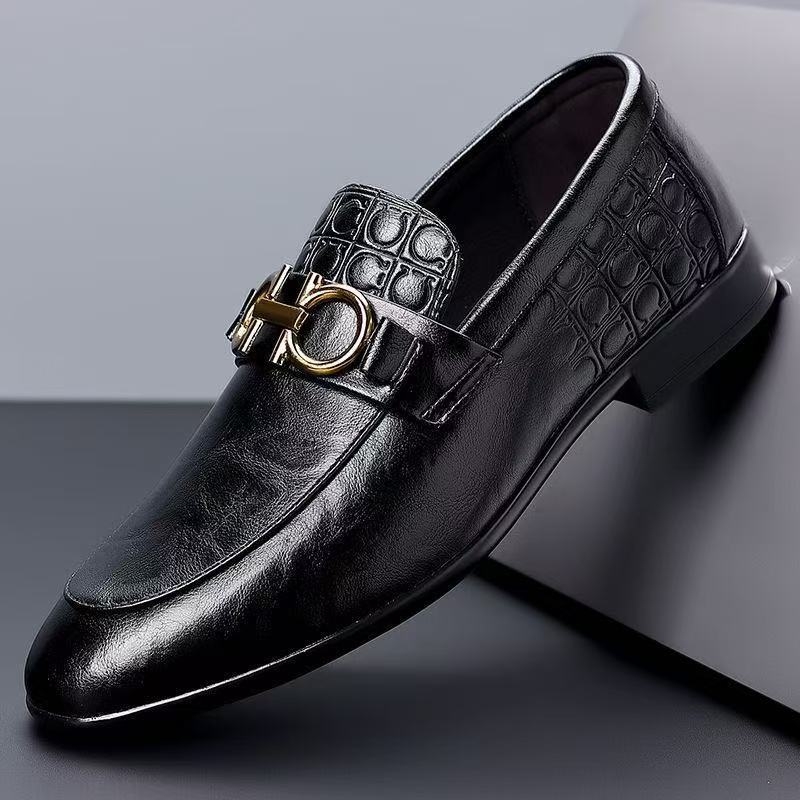 Férfi Slip-On Lóferek PU felsőrésszel, kerek orr, lapos sarok, PVC öntött talp