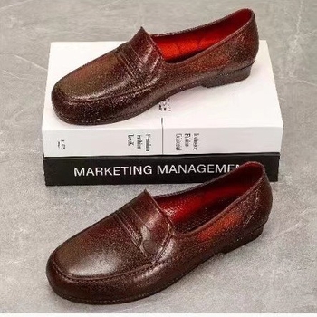 Férfiaknak készült gumicsizma esőre, csúszásmentes, kopásálló, vízálló, alacsony szárú, kerek orrú