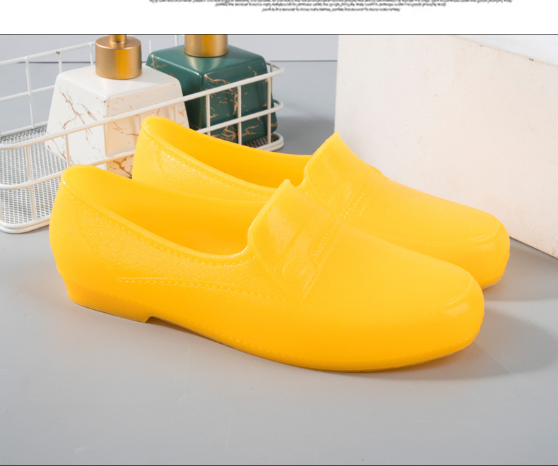 Férfiaknak készült gumicsizma esőre, csúszásmentes, kopásálló, vízálló, alacsony szárú, kerek orrú