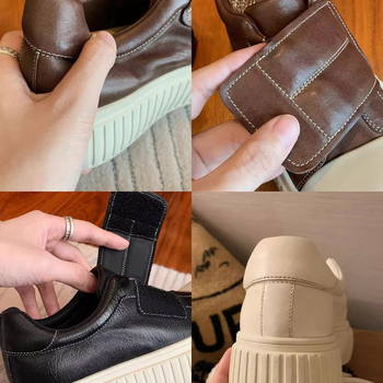 Platform cipő, kerek orrú, mikroszálas felsőrész, Velcro-zárás, gumitalp, kényelmes szabadidős stílus