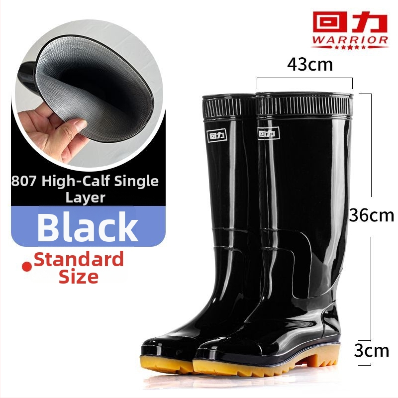 Aukštos PVC lietaus bateliai su neslidžia pado