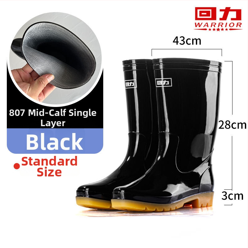 Aukštos PVC lietaus bateliai su neslidžia pado