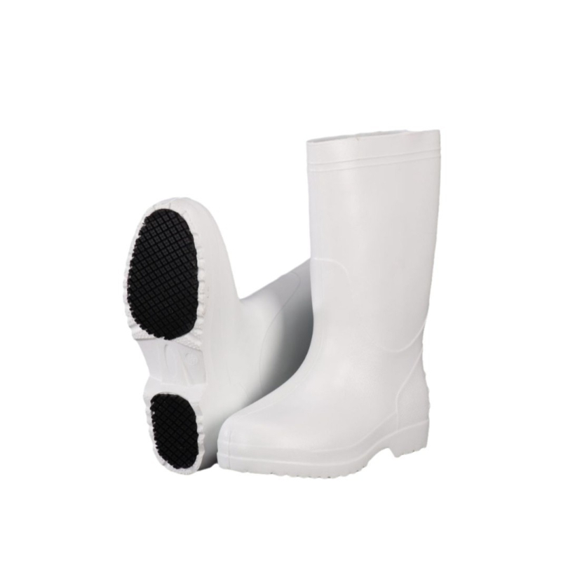 Konyhai munkához készült esőcsizma, PU felsőrész, EVA talp, magas csizmás szár, alacsony sarok 1–3 cm