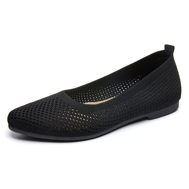 Női casual cipő hegyes orral, PU felsőrész, PVC talp, légáteresztő, slip-on, alacsony sarkú 1-3 cm