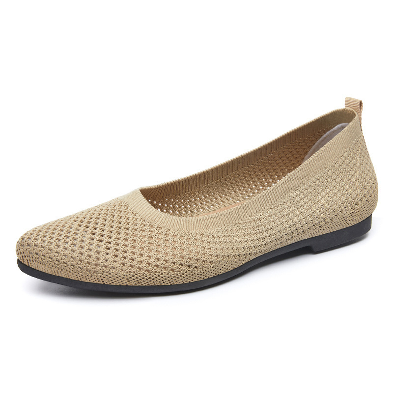 Női casual cipő hegyes orral, PU felsőrész, PVC talp, légáteresztő, slip-on, alacsony sarkú 1-3 cm