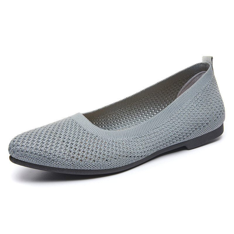Női casual cipő hegyes orral, PU felsőrész, PVC talp, légáteresztő, slip-on, alacsony sarkú 1-3 cm