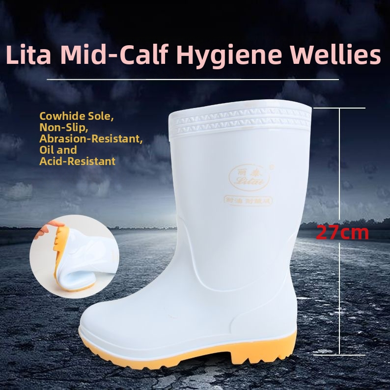 Sanitaarjalanõud toiduainetetööstusele – libisemiskindlad, õli- ja keemiatõrged PVC (Bränd: Tianjin Lita)