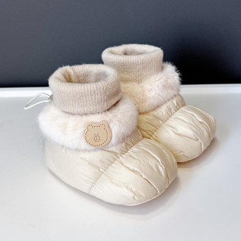 Бебешки обувки-чорапи за момичета: мека подметка, подплатени, всичко в едно за 6-12 месеца, зима