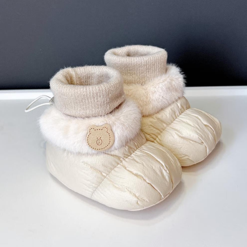 Бебешки обувки-чорапи за момичета: мека подметка, подплатени, всичко в едно за 6-12 месеца, зима