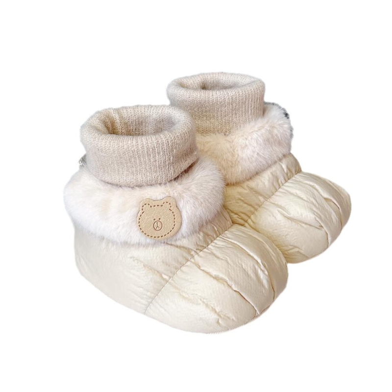 Бебешки обувки-чорапи за момичета: мека подметка, подплатени, всичко в едно за 6-12 месеца, зима