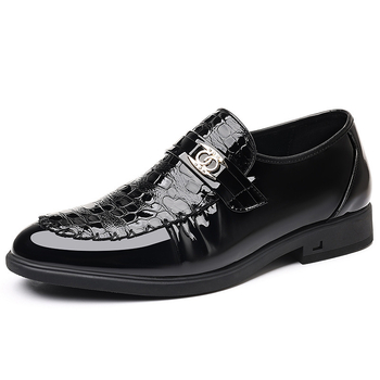 Muške Slip-on Derby cipele s gornjim dijelom od mikrovlaknaste kože, šiljat nos, PU podstava, gumena potplat