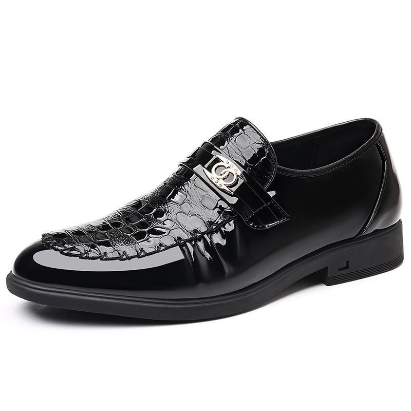 Muške Slip-on Derby cipele s gornjim dijelom od mikrovlaknaste kože, šiljat nos, PU podstava, gumena potplat