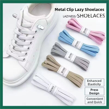 Elastinės raištelės be rišimo su sagtimi audiniams batams – pavasariui