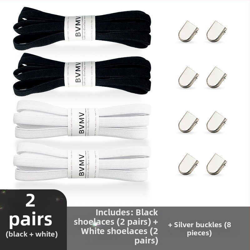 Elastinės raištelės be rišimo su sagtimi audiniams batams – pavasariui