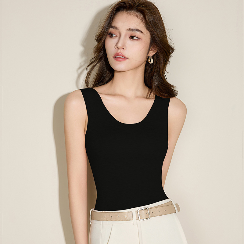 Θερμικό γιλέκο χωρίς ραφές, ακρυλικό ύφασμα, διπλό στρώμα, V-λαιμός, βελούδινη επένδυση