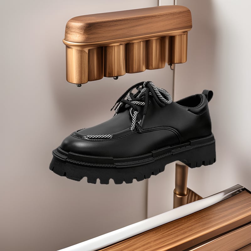 Derby kožené topánky pre mužov - PU vrchný materiál, gumová podrážka, nízky profil, priedušné a vodotesné, Kórejský štýl, pre mladých 18–40 rokov