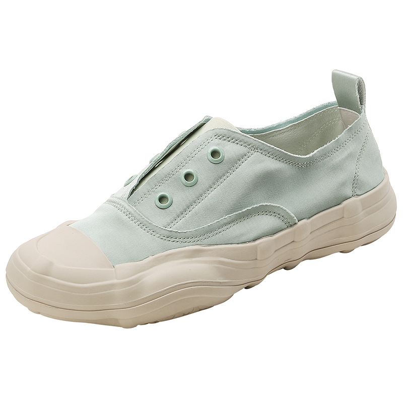Pantofi dama casual din satin, vârf rotund, partea superioară din microfibră, talpă din cauciuc, toc jos 1–3 cm