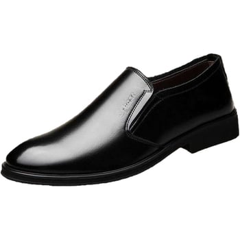 Pantofi din piele pentru bărbați, partea superioară PU, talpă PVC, căptușeală din piele, închidere slip-on, stil business
