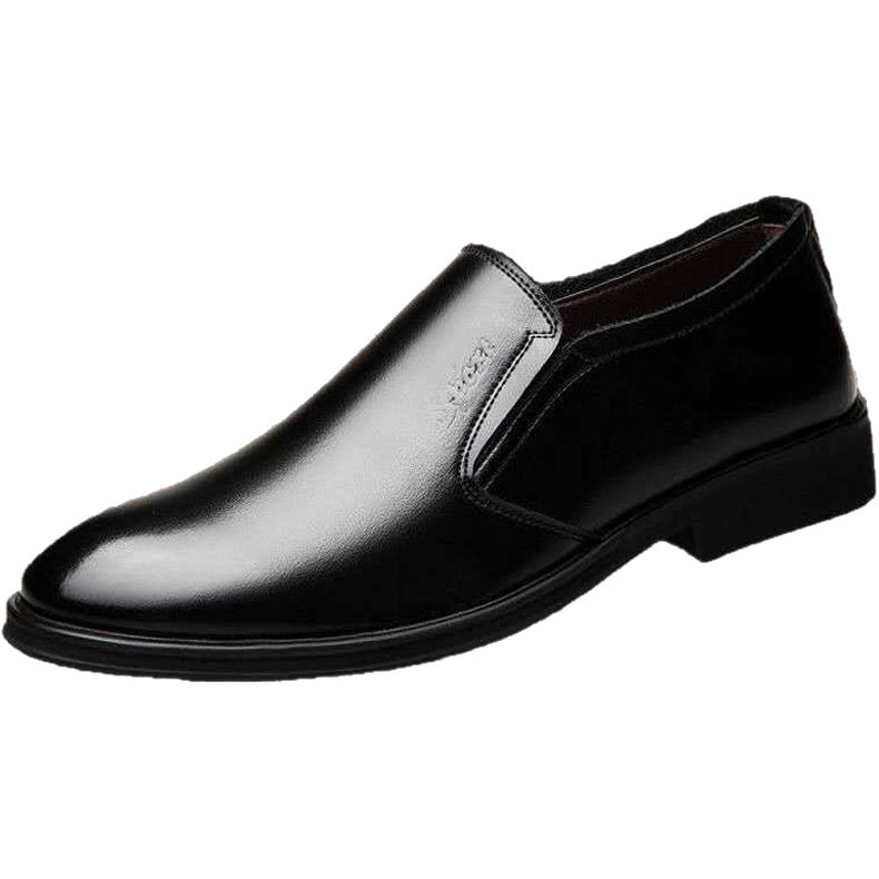 Pantofi din piele pentru bărbați, partea superioară PU, talpă PVC, căptușeală din piele, închidere slip-on, stil business
