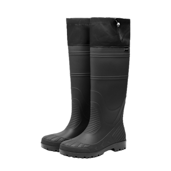 Férfiaknak készült magas szárú PVC esőcsizma, PVC felső és talp, csúszásmentes, négy évszakos, textil belső talp, textil bélés