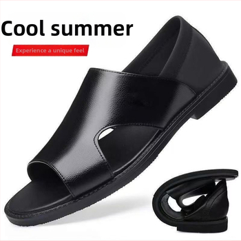 Ανδρικά καλοκαιρινά σανδάλια με ανοιχτό δάχτυλο, αναπνεύσιμα, αντιολισθητικά, επάνω μέρος από συνθετικό δέρμα, σόλα PVC