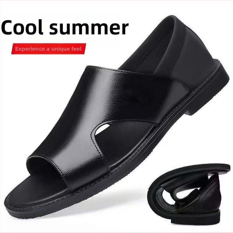 Ανδρικά καλοκαιρινά σανδάλια με ανοιχτό δάχτυλο, αναπνεύσιμα, αντιολισθητικά, επάνω μέρος από συνθετικό δέρμα, σόλα PVC