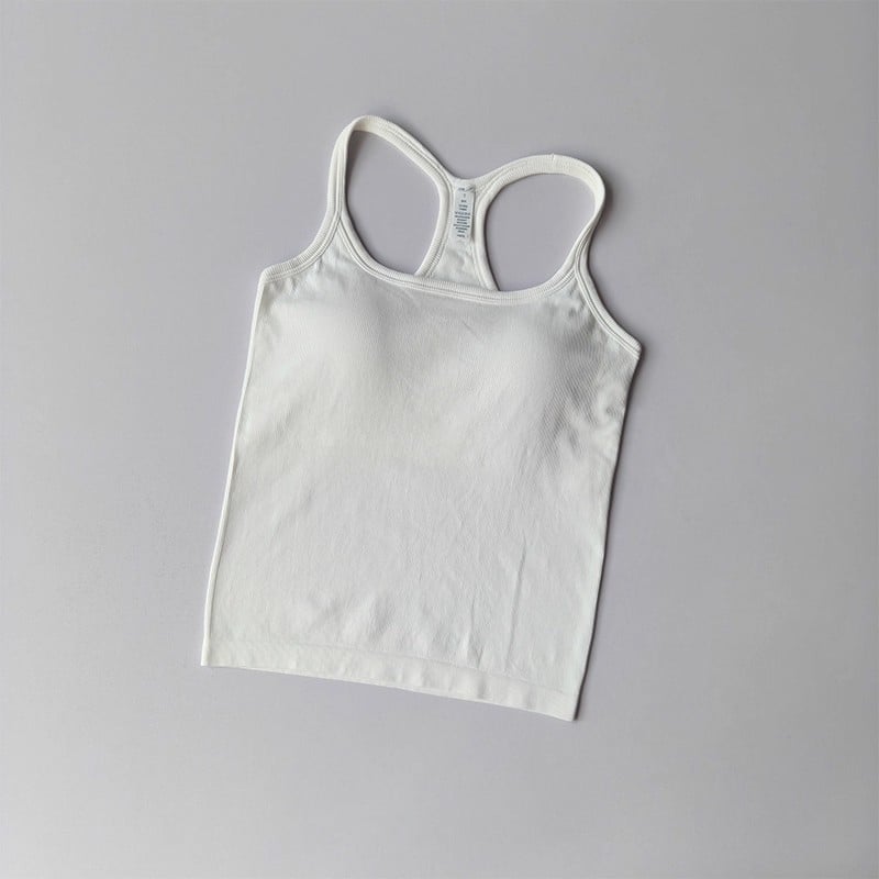 Női Seamless jóga felső, gyorsan száradó nylon-spandex anyag (95% nylon, 5% spandex), mellkasbetéttel, derék hossz, szoros szabás, Nyár 2025