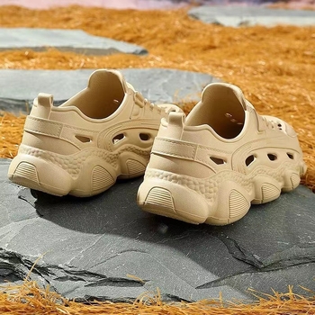 Sandale bărbați din EVA, design monolit, talpă groasă antiderapantă, respirante, vârf rotund, înălimea călcâiului 3,5 cm