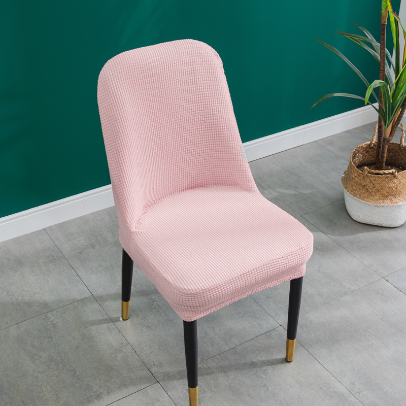 Kėdės užvalkalas viešbučiams ir restoranams, languotas polar fleece audinys, storesnis, elastinis, ovalios formos, neslidus, atsparus dėvėjimuisi, dulkių apsauga