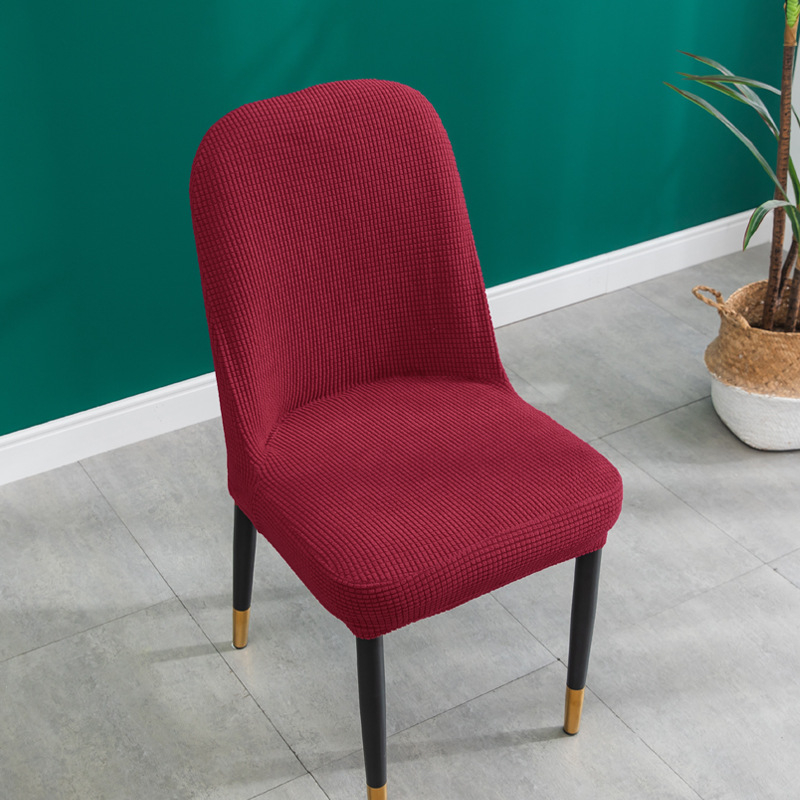 Kėdės užvalkalas viešbučiams ir restoranams, languotas polar fleece audinys, storesnis, elastinis, ovalios formos, neslidus, atsparus dėvėjimuisi, dulkių apsauga