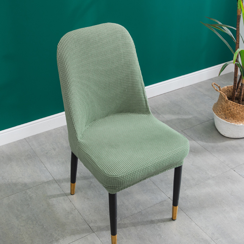 Kėdės užvalkalas viešbučiams ir restoranams, languotas polar fleece audinys, storesnis, elastinis, ovalios formos, neslidus, atsparus dėvėjimuisi, dulkių apsauga