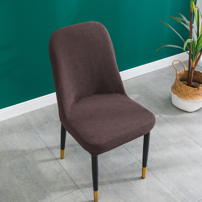 Kėdės užvalkalas viešbučiams ir restoranams, languotas polar fleece audinys, storesnis, elastinis, ovalios formos, neslidus, atsparus dėvėjimuisi, dulkių apsauga