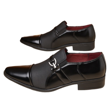 Muške kožne cipele - Slip-On, kožna prednja kapica, PU gornji dio, gumeni đon, niski kroj