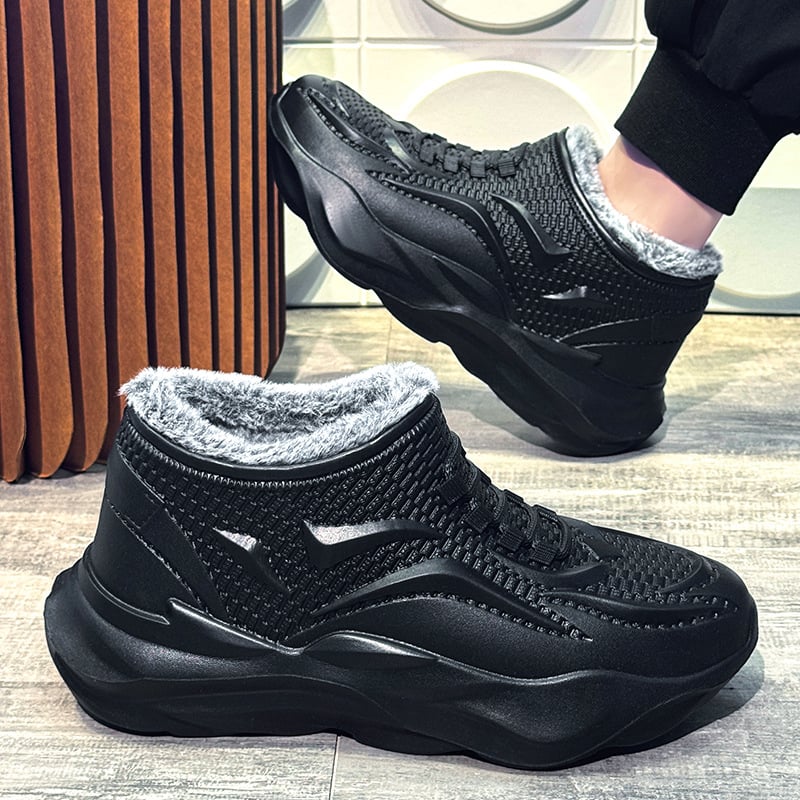Μποτάκια χιονιού για άνδρες, ζεστά, εξωτερικό από EVA, σόλα EVA, επένδυση με συνθετική κοντή γούνα, χαμηλό ύψος φτέρνας 1–3 cm