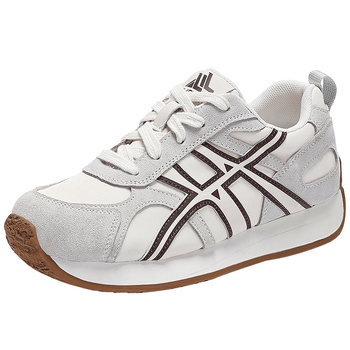 Ženske cipele Forrest Gump, prirodna koža, okrugli nos, vezanje, gumeni potplat