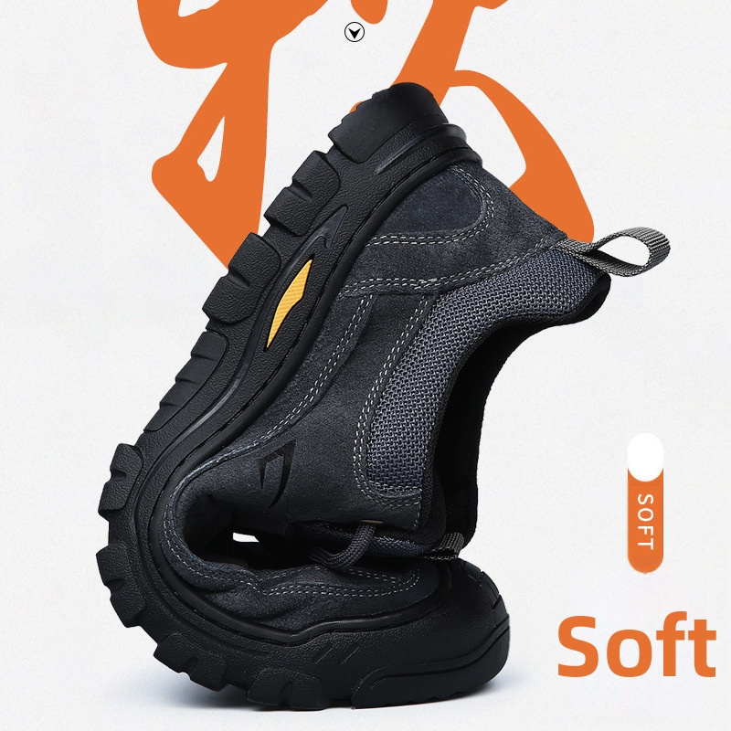 Meeste matkasaapad naturaalset nahast ülaosaga, hingav võrkvooder, kummist talla, nööriga kinnitatavad, lühikese varrega