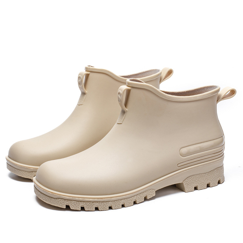 Uniszex PVC esőcsizma, alacsony szárú, csúszásmentes, vízálló, EVA talpbetét