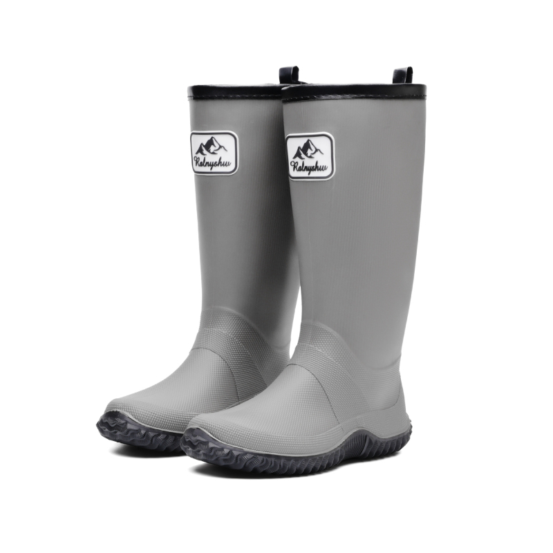 Uniszex magasított esőcsizmák, PVC felsőrésszel, műanyag talppal, EVA belsővel, vízálló és csúszásmentes, minden évszakra