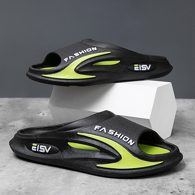 Lettuce muške japanke s debelim PVC potplatom, injekcijski oblik potplata, otvoreni prst, mladenački stil