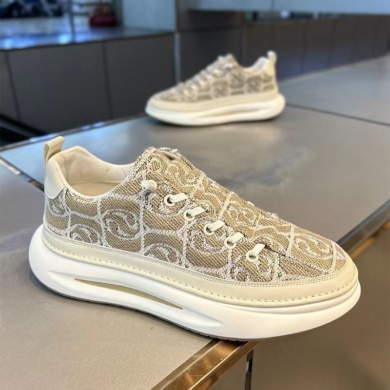 Спортни ежедневни обувки с дишаща горна част от плат, леки, дебела подметка