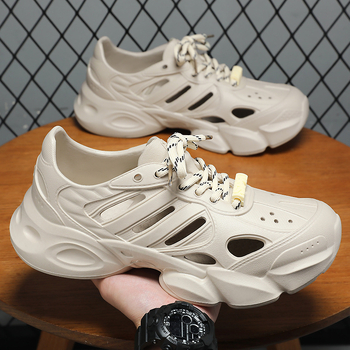 Muške EVA sandale, prozračni perforirani dizajn, vezivanje sprijeda, EVA gornji dio i đon, ljeto 2025 izdanje