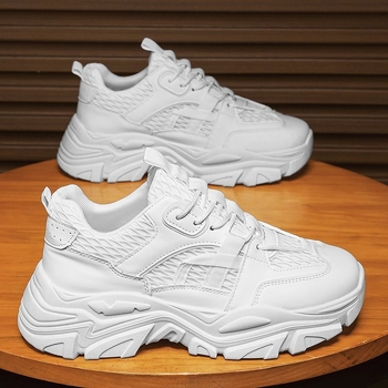 Мъжки спортни обувки за ежедневието с PU горна част, закрълен нос, нисък връх, ниска пета 1–3 см, гумирана подметка