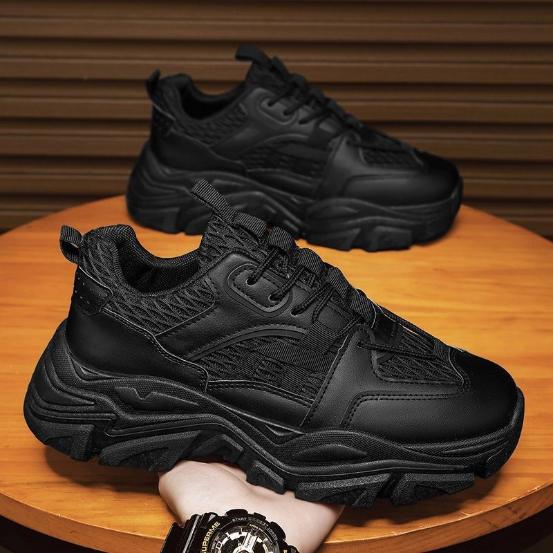 Мъжки спортни обувки за ежедневието с PU горна част, закрълен нос, нисък връх, ниска пета 1–3 см, гумирана подметка