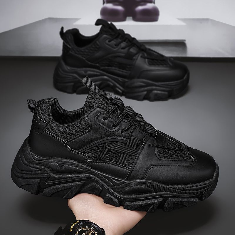 Мъжки спортни обувки за ежедневието с PU горна част, закрълен нос, нисък връх, ниска пета 1–3 см, гумирана подметка