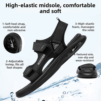 Sandaalid linase ülaosaga, PVC tallaga, sportlik avatud varbaga disain, Velcro kinnitusega