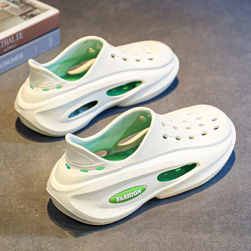 Sandale pentru bărbați din EVA: partea superioară și talpa din EVA, talon de 5 cm, talpă turnată prin injecție, respirabile, slip-on